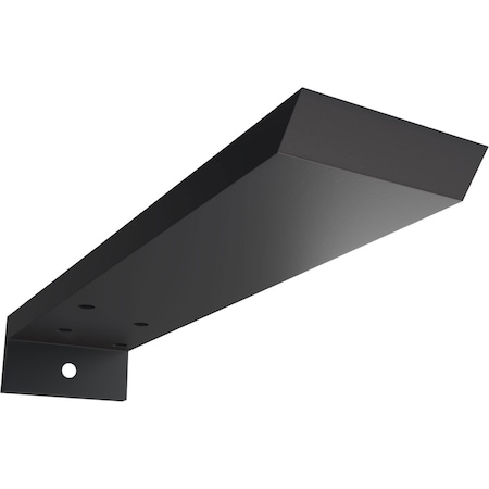 Ekena Millwork Hidden Floating Steel Heavy Duty Bracket w/ Flange, Powder Coated Black 2 1/2"W x 10"D x 1 1/2"H BKTM02X10X01HFPBL